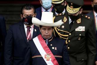 Presidente do Peru, Pedro Castillo
 28/7/2021   REUTERS/Angela Ponce