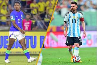 Endrick e Messi podem fazer duelo de gerações no Brasil x Argentina – Divulgação/CBF e AFA