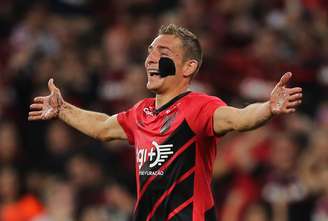 Marco Ruben na vitória do Athletico sobre o Boca Juniors, pela Copa Libertadores - 