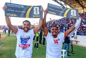 Jogadores de Cabo Verde comemoram classificação para a Copa do Mundo