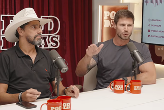 Alberto Cowboy e Jonas em participação no Pod Delas