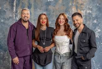 'Estrelas da Casa': Belo (técnico time samba/pagode), Anitta (conselheira), Ana Clara (apresentadora) e Junior (técnico time pop)
