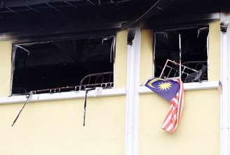 Segundo andar de colégio interno religioso Darul Quran Ittifaqiyah após incêndio, em Kuala Lumpur, Malásia 14/09/2017 REUTERS/Lai Seng Sin