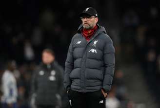 Técnico do Liverpool, Juergen Klopp, durante partida contra o Tottenham pelo Campeonato Inglês
11/01/2020 Action Images via Reuters/Matthew Childs