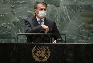 Bolsonaro durante discurso na Assembleia-Geral da ONU