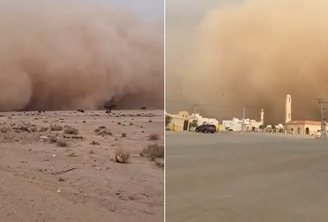 Tempestade de poeira atinge três países e faz dia virar noite no Oriente Médio