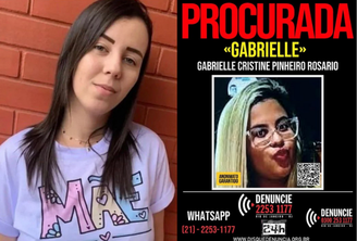 Montagem: Laís (à esquerda) foi assassinada a mando de Gabrielle (à direita), procurada pela Polícia Civil do Rio de Janeiro
