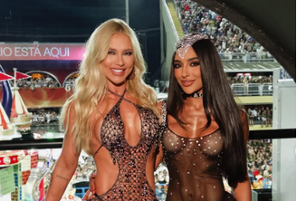 Virginia e Duda Freire na Sapucaí no Carnaval deste ano