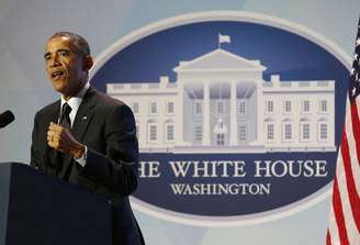 <p>Presidente dos EUA, Barack Obama, discursa em Washington, em 14 de dezembro</p>