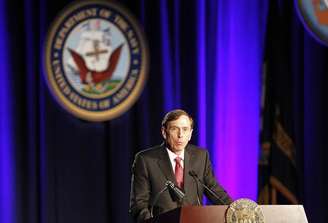 O ex-diretor da CIA David Petraeus discursa em universidade em Los Angeles, Estados Unidos, em março de 2013