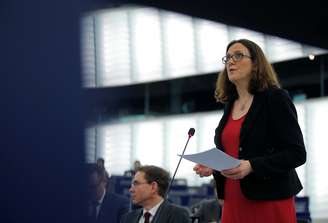 Comissária europeia de Comércio, Cecilia Malmstrom, em Estrasburgo, na França 14/03/2018 REUTERS/Vincent Kessler 