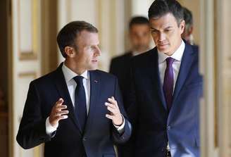 Emmanuel Macron recebe o primeiro-ministro da Espanha, Pedro Sánchez
