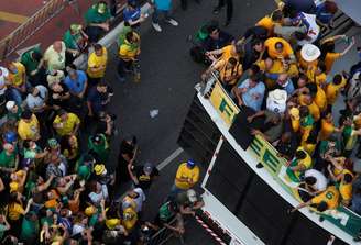 Bolsonaro durante discurso em São Paulo nesta terça-feira Amanda Perobelli Reuters