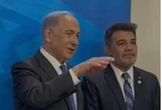 Benjamin Netanyahu e deputado Marco Feliciano, em Israel