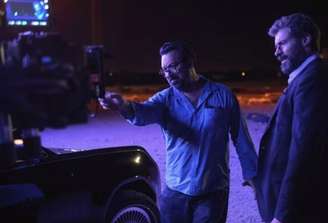 Diretor James Mangold e Hugh Jackman no set de 'Logan'