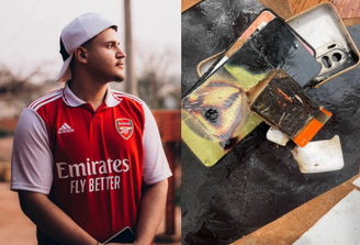 Celular de Pablo Moura, de 18 anos, explodiu enquanto ele dormia