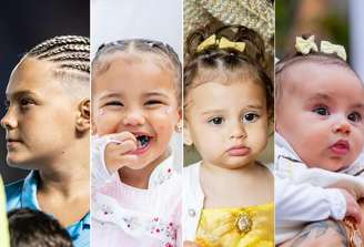 Davi Lucca, Mavie, Helena e Mel, os quatro filhos de Neymar 