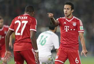 <p>Thiago Alcântara (à dir.) fez o segundo do Bayern na final</p>