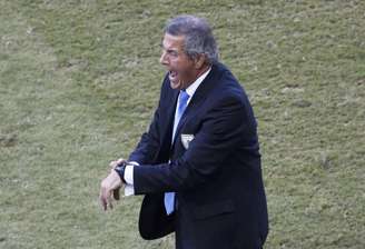 <p>Técnico da seleção do Uruguai, Oscar Tabárez, durante a Copa do Mundo</p>