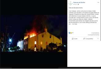 Incêndio atingiu igreja centenária em Monte Santo, na Bahia
