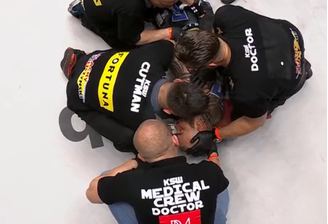 Michal Materla recebeu um uppercut aos 1min47s do primeiro round e ficou desacordado no chão