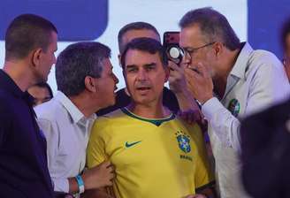 Flávio Bolsonaro durante Seminário de Comunicação do PL, que ocorreu na semana passada