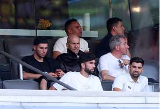 Zidane durante a partida entre Brasil e Marrocos, pelo Grupo C da Copa do Mundo da FIFA 2026, realizada no New York New Jersey Stadium, em 13 de junho