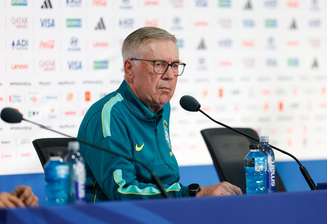Carlo Ancelotti durante coletiva na véspera da estreia na Copa do Mundo 2026 