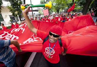 Manifestantes caminharam até a Câmara Municipal, no centro de São Paulo