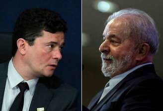 O ex-juiz e atual senador Sérgio Moro (União Brasil-PR) e o presidente Lula (PT)