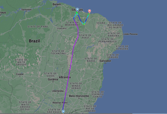 O avião chegou a se aproximar de São Luís antes de ir para Parnaíba, mas não conseguiu pousar devido a questões climáticas