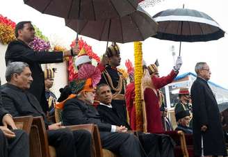 Primeiro-ministro da Índia, Narendra Modi, e presidente dos EUA, Barack Obama, em Nova Délhi. 26/01/2015