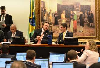 O deputado Alex Manente (à direita), do CIDADANIA-SP, ao lado do presidente da CCJ da Câmara, Felipe Francichini,(PSL-PR)