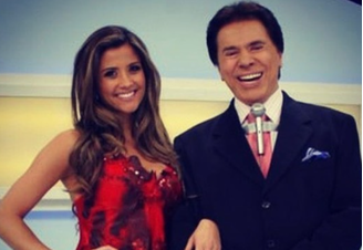 Patrícia Salvador e Silvio Santos 