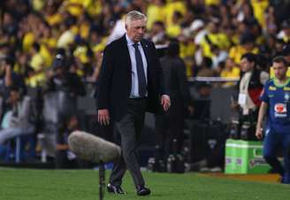 Carlo Ancelotti na partida entre Brasil e Equador, pelas Eliminatórias da Copa de 2026