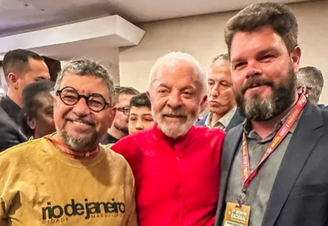 Da esquerda para a direita: Quaquá, Lula e Fidelito, que se encontraram em Brasília
