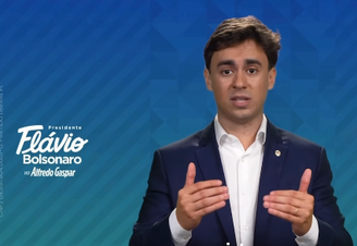 O deputado federal Nikolas Ferreira em campanha eleitoral