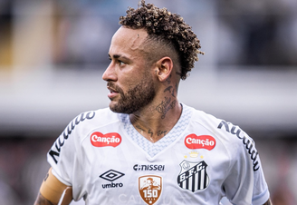 Neymar em atuação com a camisa do Santos