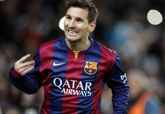 Lionel Messi comemora gol na vitória do Barcelona por 1 x 0 sobre o Atlético de Madri na Copa do Rei. 21/01/2015