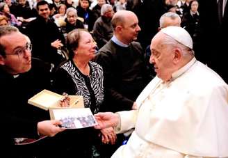 Padre Thiago no segundo encontro com o Papa, em Janeiro de 2025