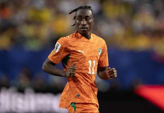 O atacante Yan Diomandé, em partida da Copa do Mundo pela Costa do Marfim.