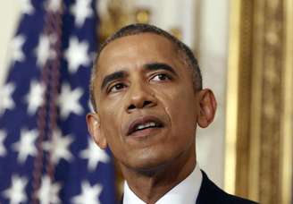 Presidente dos Estados Unidos, Barack Obama, fala da situação humanitária no Iraque na Casa Branca. 07/08/2014.