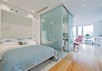 1- Apartamento Studio apresenta conforto em um espaço compacto.