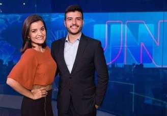 Os jornalistas Matheus Ribeiro, da TV Anhanguera, e Larissa Pereira, da afiliada da Globo na Paraíba. 