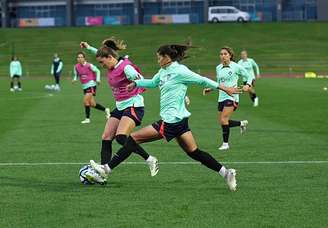 As portuguesas levam fé que vão conseguir o primeiro gol e os primeiros pontos na Copa feminina – Foto : Twitter @federação portuguesa