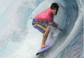 Gabriel Medina na primeira etapa de surfe na Olimpíada de Paris-2024