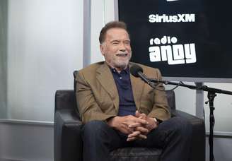 Ator Arnold Schwarzenegger durante entrevista