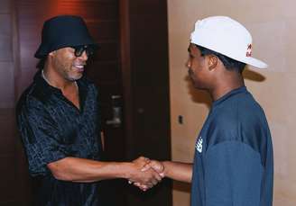 Endrick encontra Ronaldinho