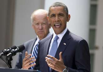 Obama fez proncunamento em tom belicista ao lado do vice-presidente Joe Biden