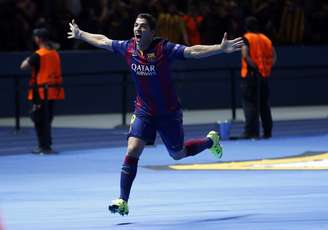 Suárez comemora segundo gol do Barcelona